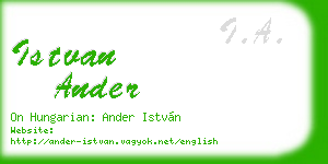 istvan ander business card